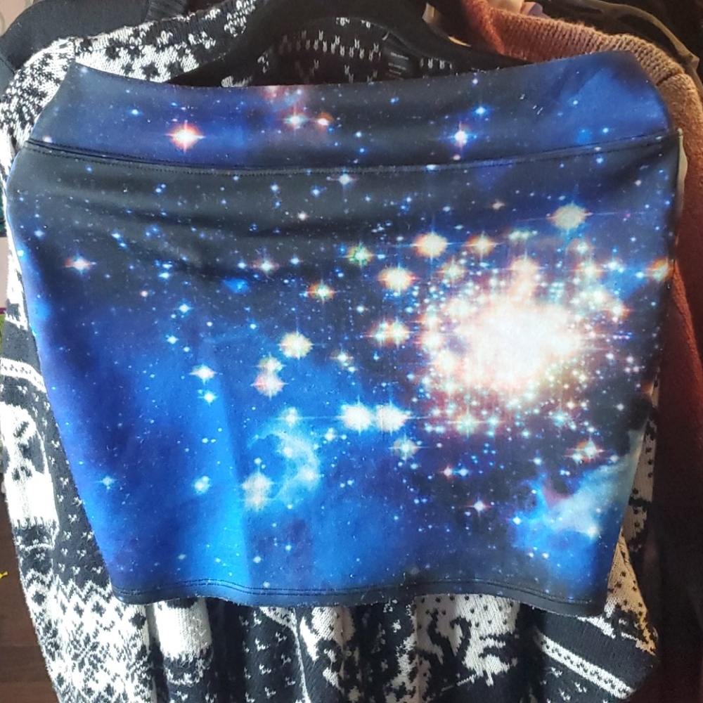 Hot Topic Mini Skirt w/ Galaxy Print